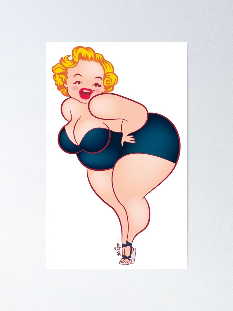 Chubby Pinup Poster By Sauher Redbubble 
