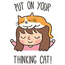 Cute Put On Your Thinking Cat Pun Photographic Print By Rustydoodle Redbubble
