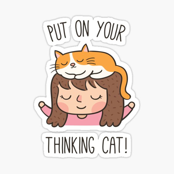 Item preview, Cute Put On Your Thinking Cat Pun designed and sold by rustydoodle.