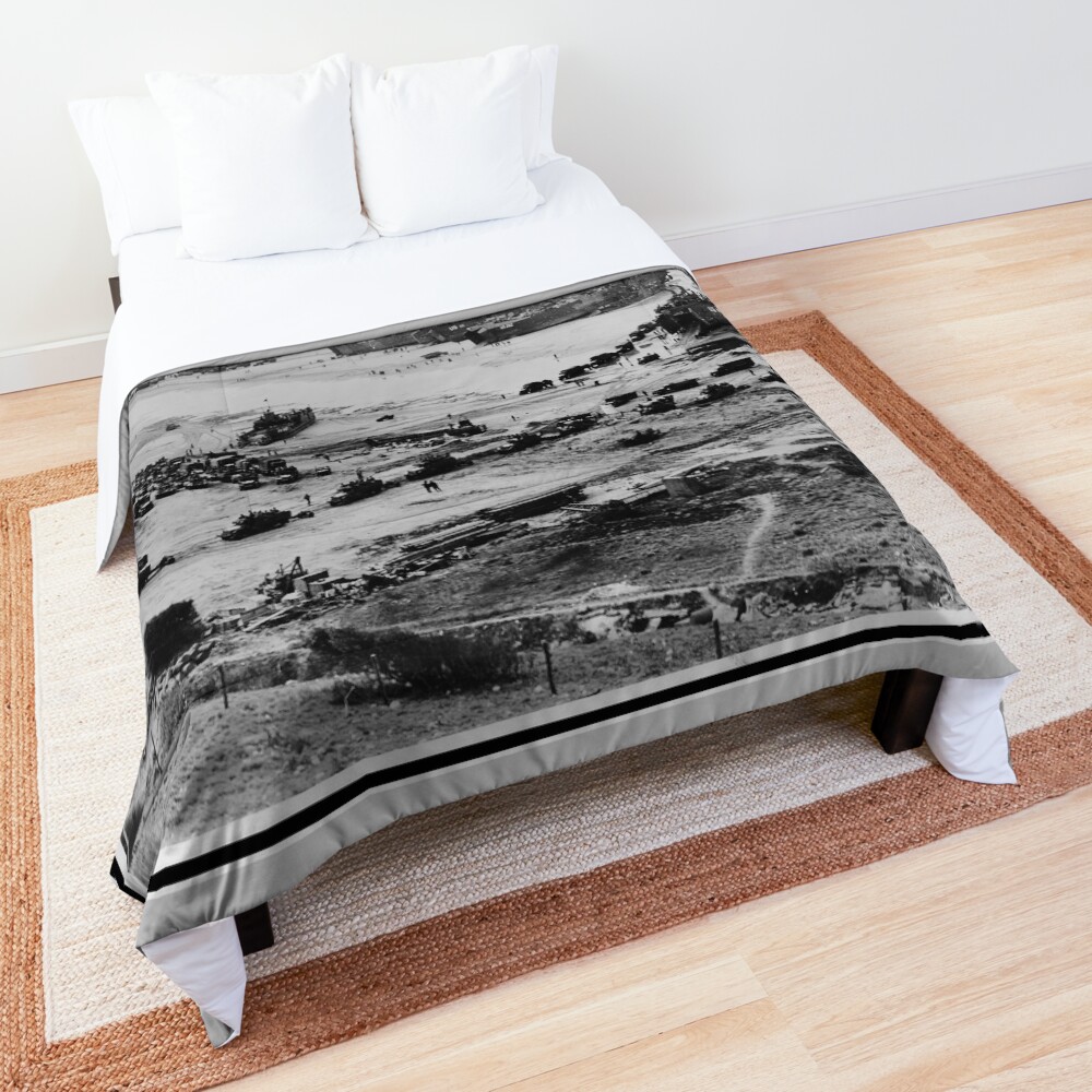 Landing Craft in Normandy France on D-Day June 6 1944 Comforter
