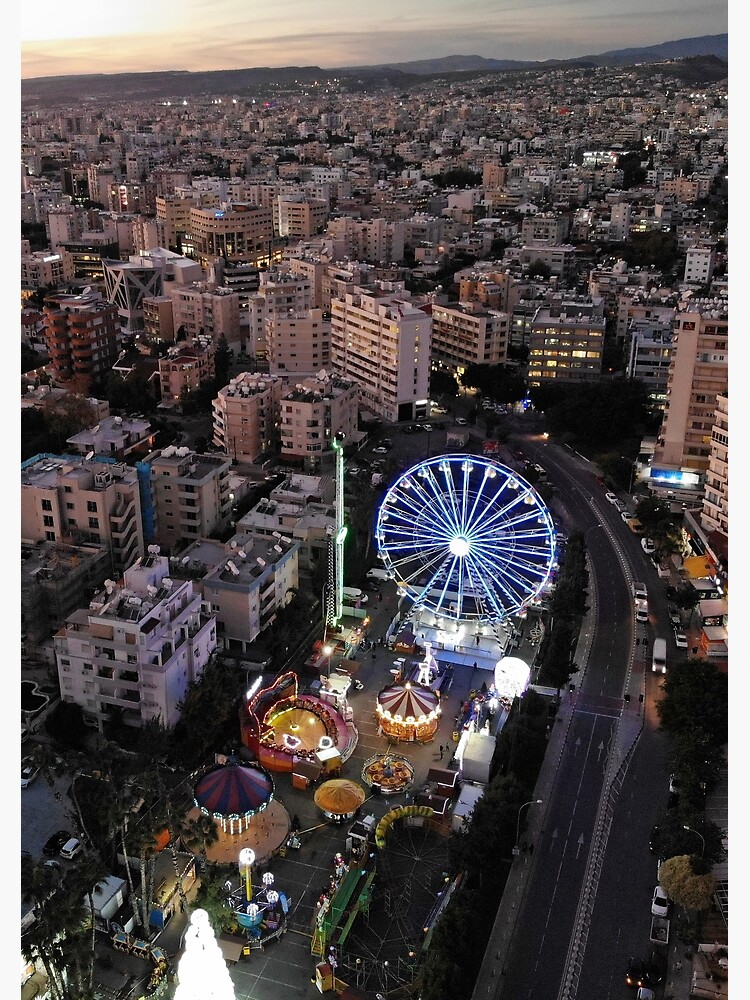 Thumbnail 7 of 7, Framed Art Print, Twilight at Enaerios Limassol designed and sold by DRONY.