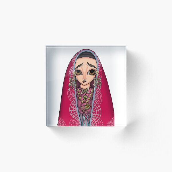 Abito tradizionale di Cagliari - Sa Panettera - Traditional Sardinian dress Acrylic Block