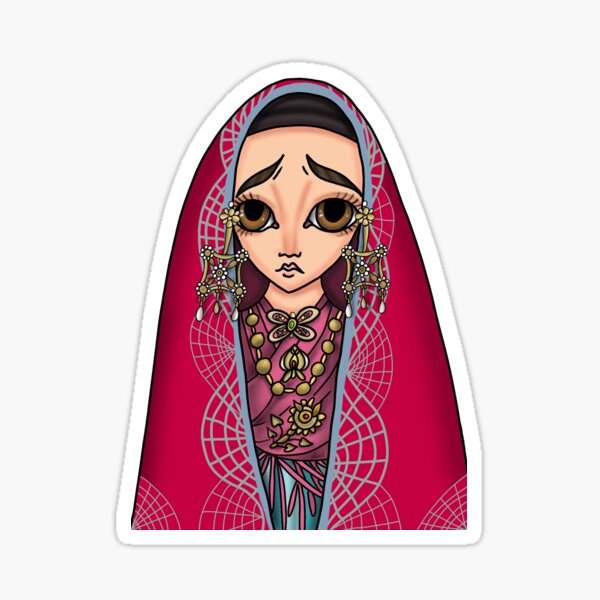 Abito tradizionale di Cagliari - Sa Panettera - Traditional Sardinian dress Sticker