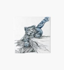 Snow Leopard in Pen and Ink Art Board