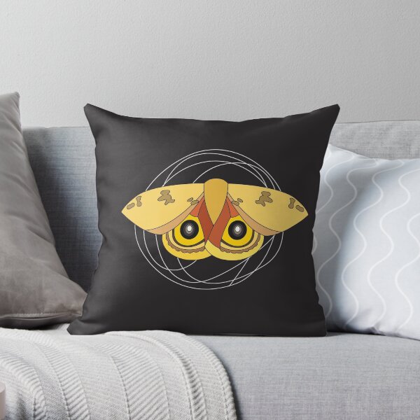 National Moth Week - Io black Throw Pillow