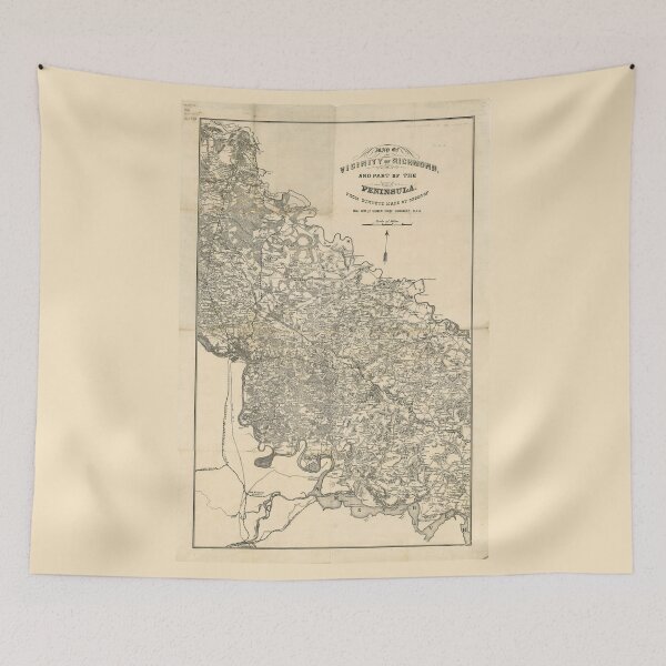 Item preview, Map of the Vicinity of Richmond Virginia by Jeremy Gilmer (1864) designed and sold by allhistory.