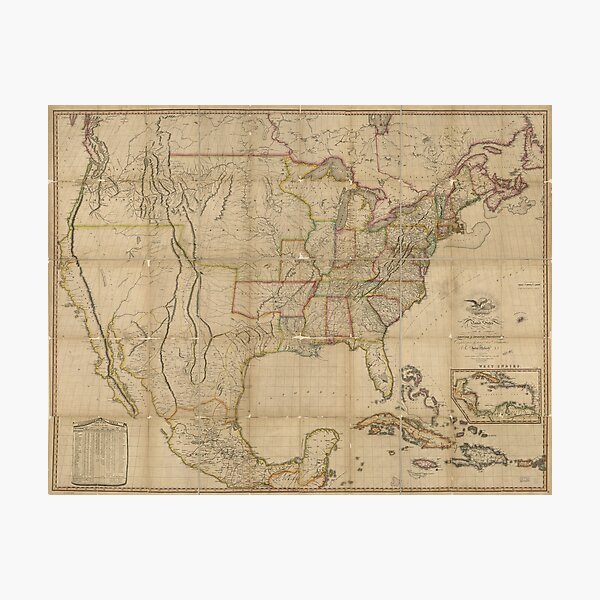 Item preview, Map of the United States of America (1823) designed and sold by allhistory.