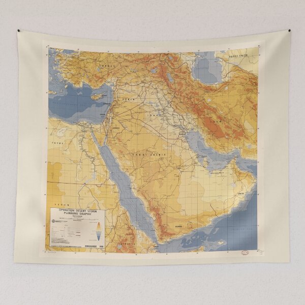 Item preview, Operation Desert Storm Planning Map (1991) designed and sold by allhistory.