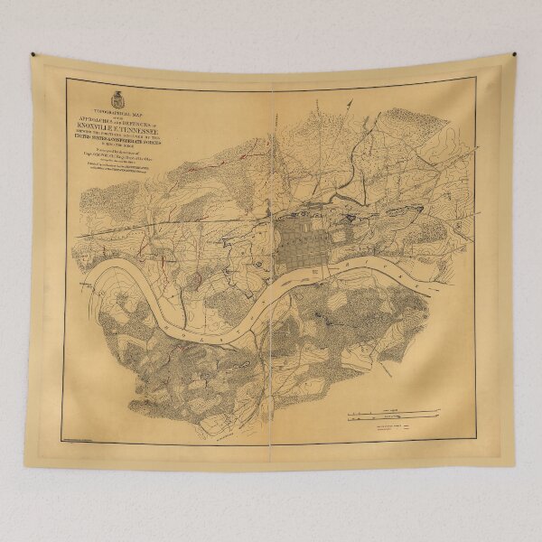 Aperçu de l'œuvre Civil War Knoxville Tennessee Map (1864) créée et vendue par allhistory.