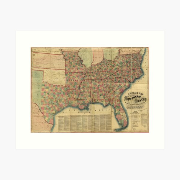 Item preview, Lloyd's Map of the Civil War Southern States (1862) designed and sold by allhistory.
