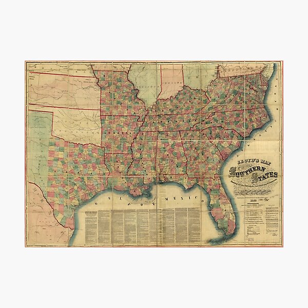 Item preview, Lloyd's Map of the Civil War Southern States (1862) designed and sold by allhistory.
