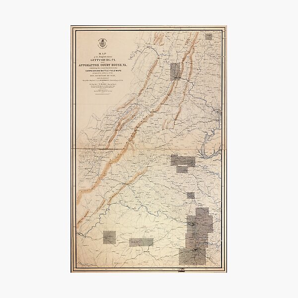 Item preview, Civil War Map Gettysburg and Appomattox Court House (1869) designed and sold by allhistory.