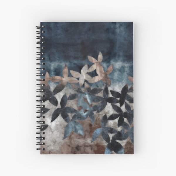 Shibori Leaves Indigo Print Spiral Notebook