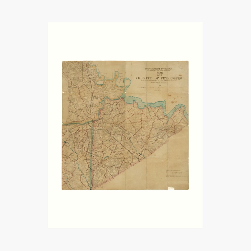 "Map of Petersburg Virginia (1864)" Art Print by allhistory Redbubble