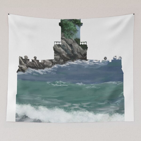 Item preview, Saint George Temple Rocky Coast Silhouette designed and sold by DSC Arts.