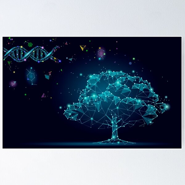 Item preview, Space low poly tree eco life DNA science designed and sold by LuckyStep.