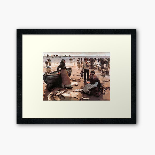 A Fish Sale on a Cornish Beach 1885 Stanhope Alexander Forbes Framed Art Print