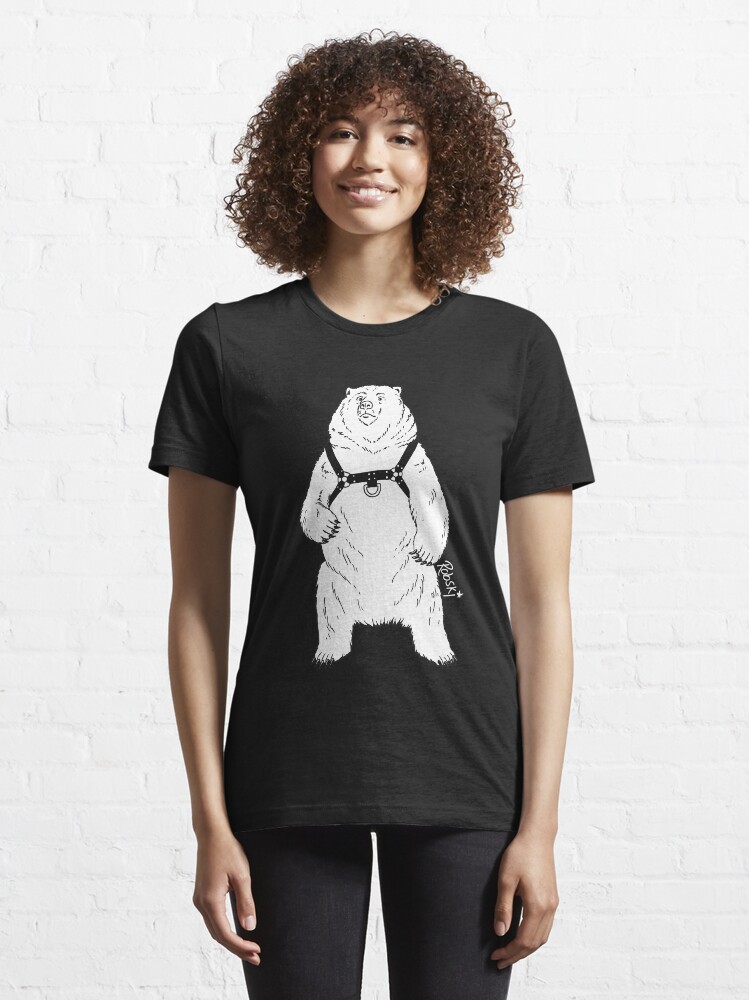 Alternate view of Leather Bear White-out Essential T-Shirt