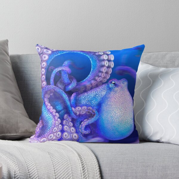 Octopus Accent Pillow Cephalopod by Patricia_braune Marine Sea Creatures  Sea Life Octopi Rectangle Lumbar Throw Pillow by Spoonflower 