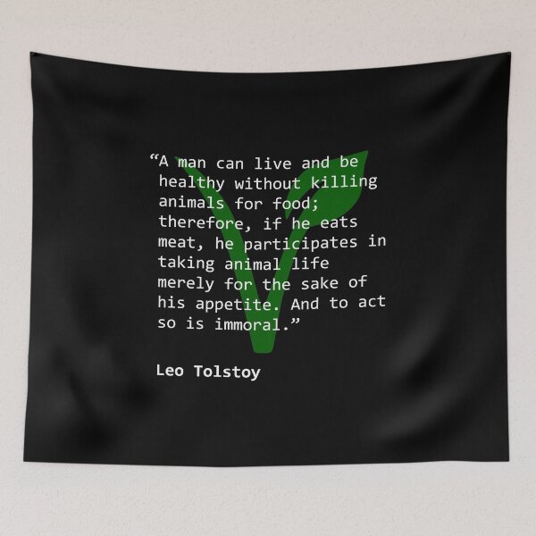 Item preview, vegan quotes - leo tolstoy designed and sold by MagicDoorknob.
