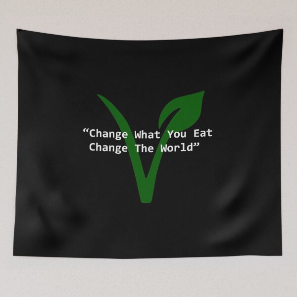Item preview, vegan quotes - change what you eat, change the world designed and sold by MagicDoorknob.