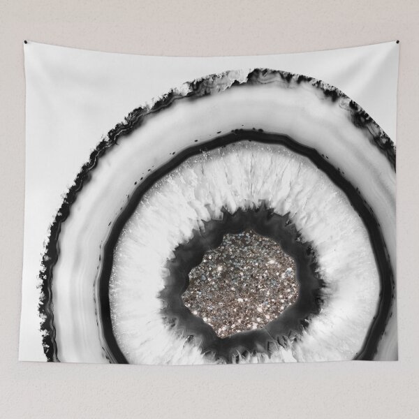 Item preview, White Agate with Silver Glam #1 (Photo of Glitter Only - Not Reflective) designed and sold by Anita's & Bella's Art.