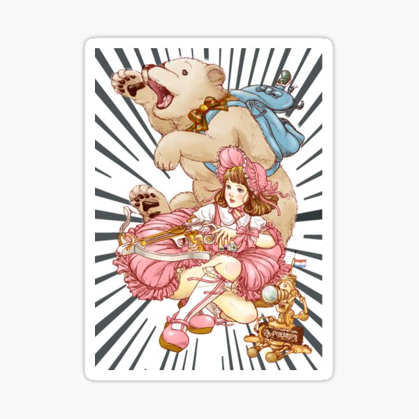 Crossbow Chica with Berry the bear Sticker