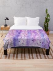 abstract purple violet wisteria watercolor painting Throw Blanket