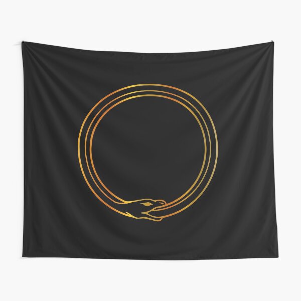 The symbol of Ouroboros snake- The self ingesting snake Tapestry
