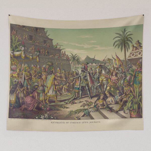 Aperçu de l'œuvre Entrée de Cortez au Mexique Rencontre avec Montezuma 8 novembre 1519 créée et vendue par allhistory.