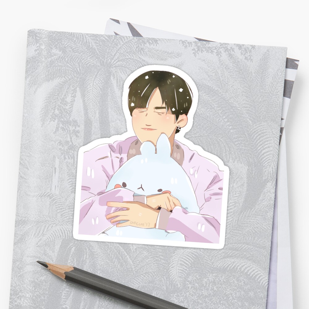 kpop monsta x changkyun im fanart stickers by eckadraws redbubble