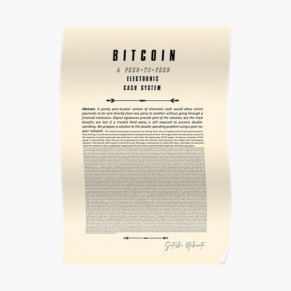 Bitcoin Whitepaper Posters | Redbubble