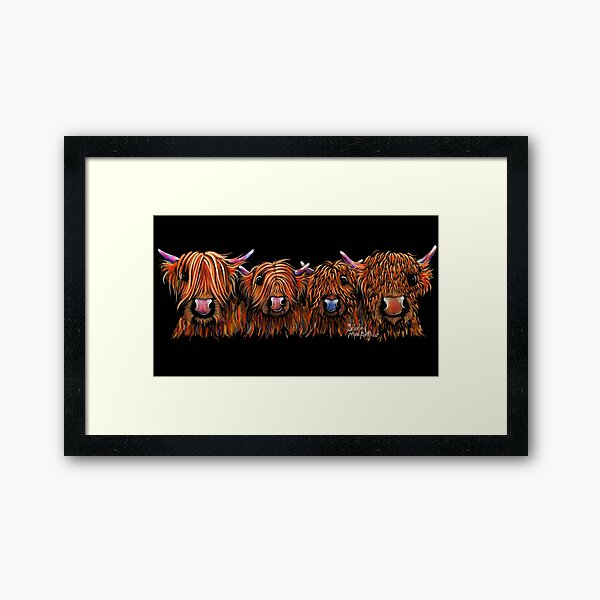 HiGHLaND CoW PRiNT SCoTTiSH ' THe GiNGeR NuTS ' BY SHiRLeY MacARTHuR Framed Art Print