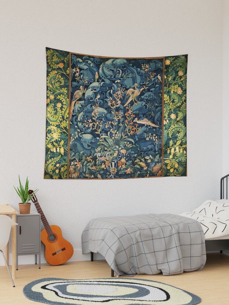 Blue floral 2024 tapestry