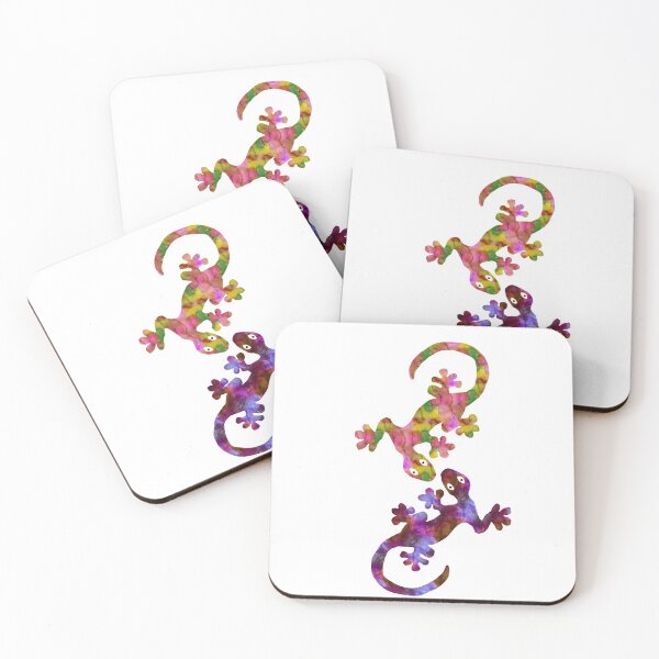 Item preview, A Pair of Watercolor Geckos designed and sold by GrimalkinStudio.
