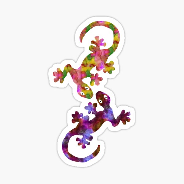 A Pair of Watercolor Geckos Sticker