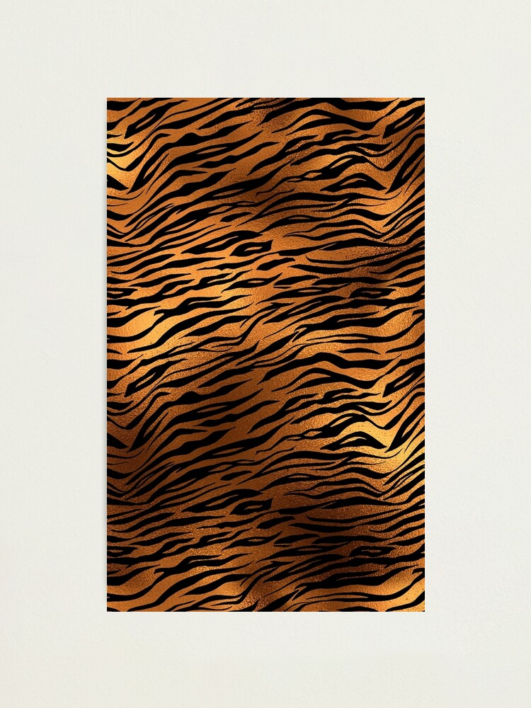 Faux Gold Metal Tiger Fur Photographic Print for Sale by MysticMarble