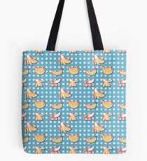 Banana Polk a Dots Pattern Tote Bag