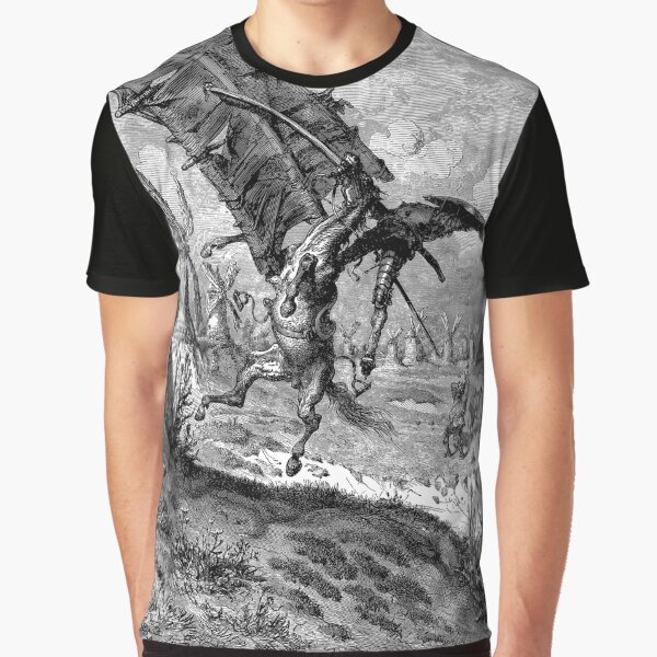 Tilting at Windmills - Don Quixote - Gustave Dore Graphic T-Shirt