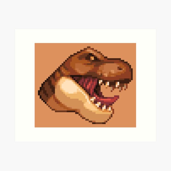 Pixel T-Rex Art Print for Sale by maddreamerr