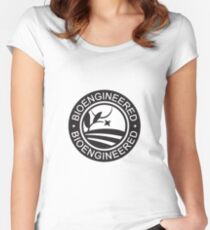 Bioengineered Label - Black and White Women's Fitted Scoop T-Shirt