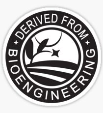 Derived From Bioengineering - Black and White Sticker
