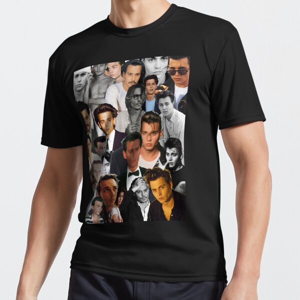Johnny Depp Collage Active T-Shirt