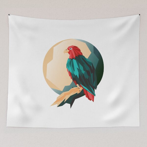 Item preview, eagle,moon,eagle sitting on log,colourful design,dispersed  beautiful colours designed and sold by Urban Binge.