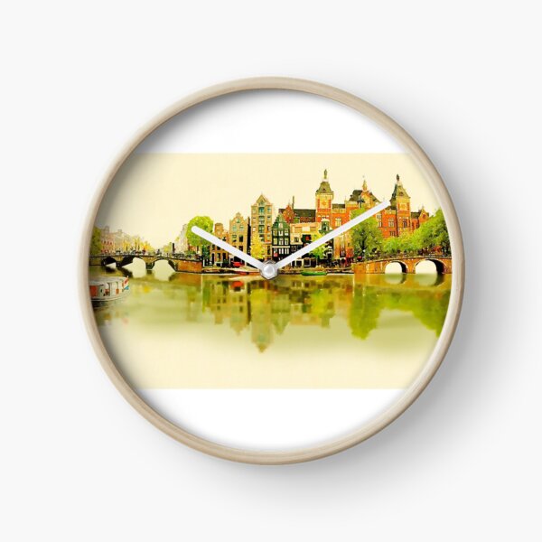 Item preview, Panaromic Watercolor  Amsterdam City Illustrtaion designed and sold by ufuksezgen.