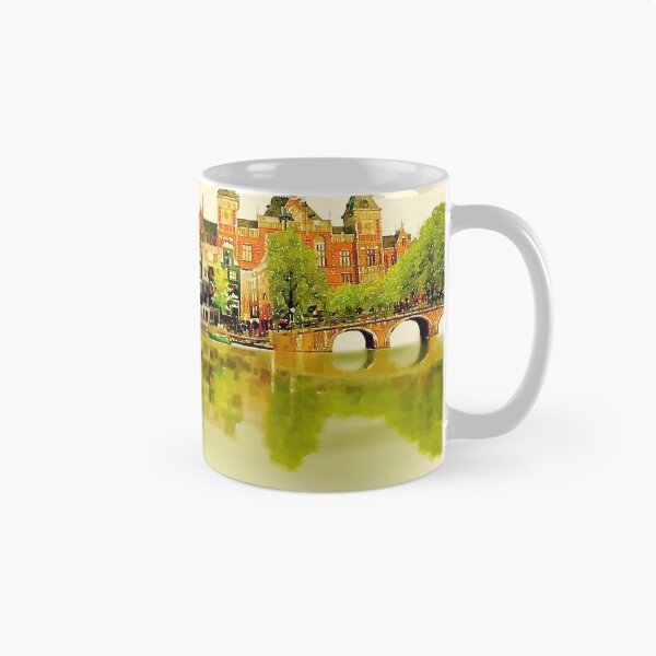 Item preview, Panaromic Watercolor  Amsterdam City Illustrtaion designed and sold by ufuksezgen.