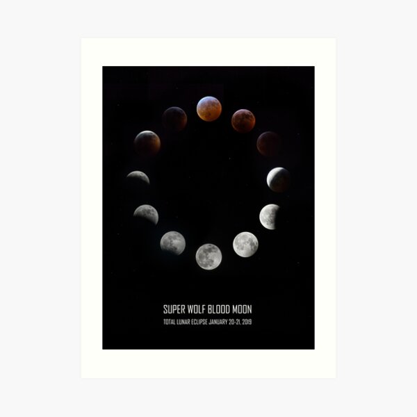 Lunar Eclipse Composite Art Print