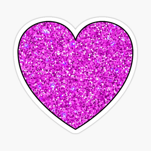 Pink glitter heart - PRINTED IMAGE Sticker for Sale by Mhea