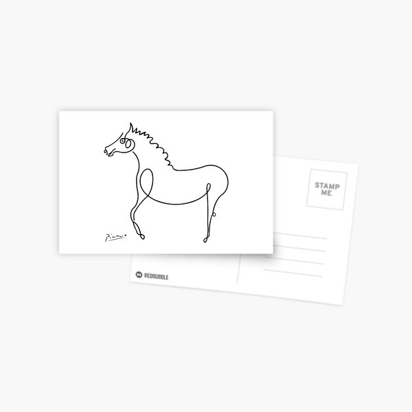 Pablo Picasso, Horse Artwork, Animals Sketch, Prints, Posters, Tshirts, Bags, Men, Women, Kids Postcard