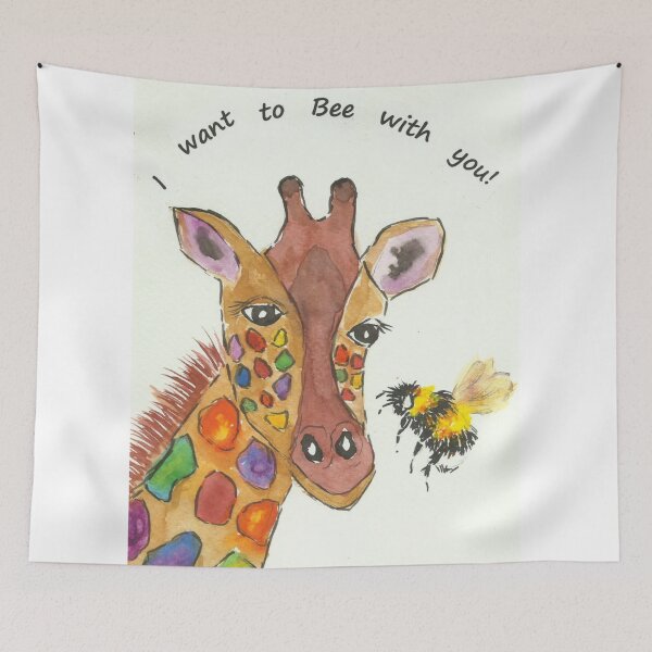 Artikelvorschau, Bunte Giraffe, "ich möchte mit dir sein!" entworfen und verkauft von Casimirasart.